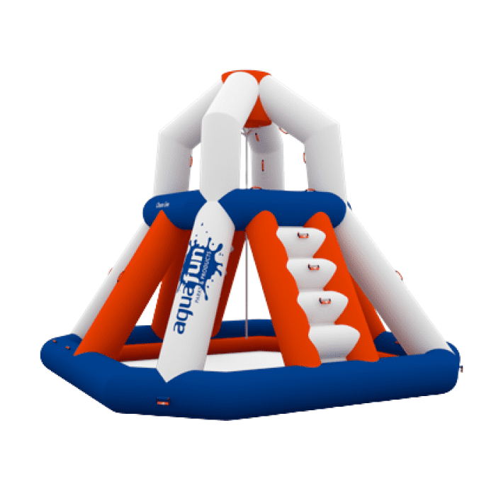 una variante de juego acuatico, blanco rojo y azul