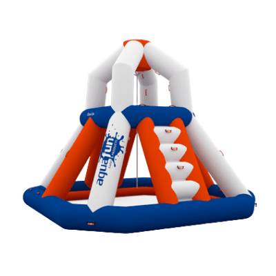 miniatura de un juego acuatico blanco, rojo y azul