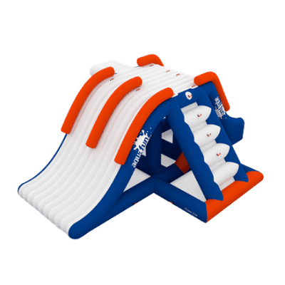 miniatura de un juego acuatico blanco, rojo y azul